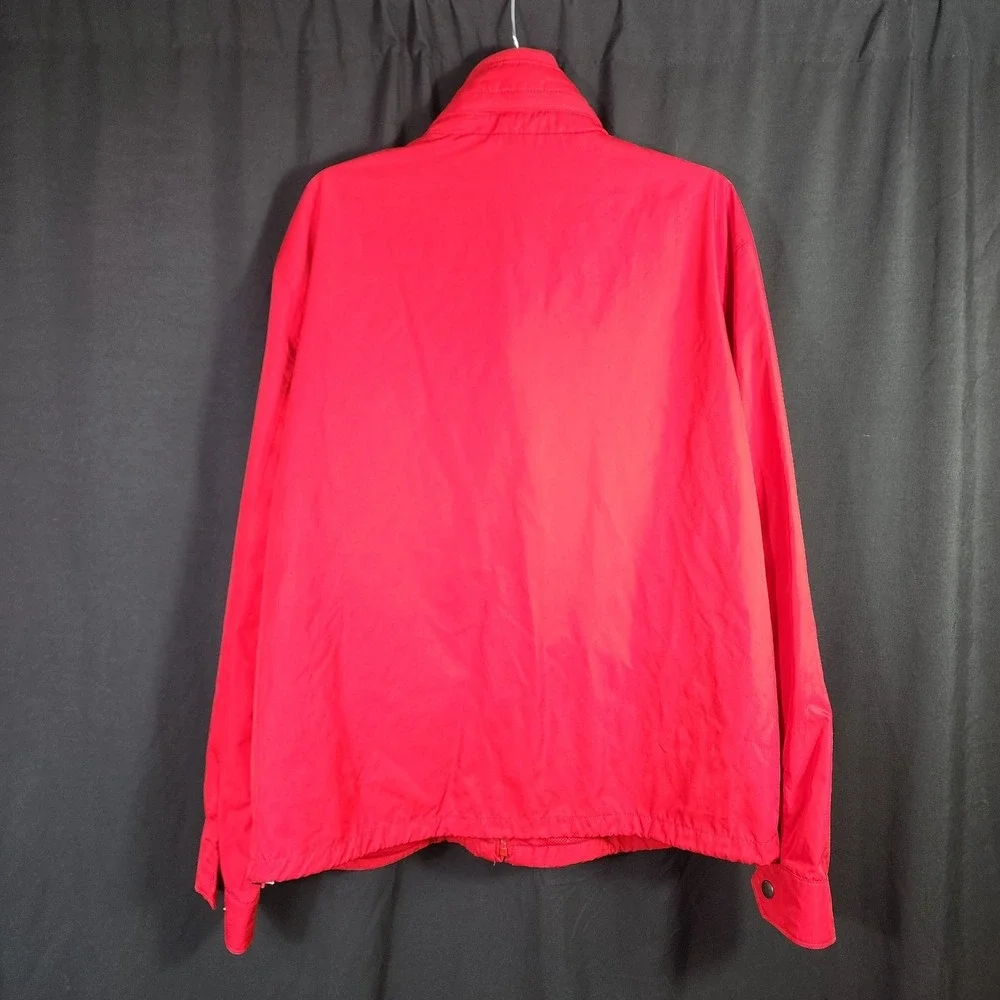 Vtg Polo Ralph Lauren Mens XL Red Windbreaker Jacket Full Zip Stowaway Hood Pony